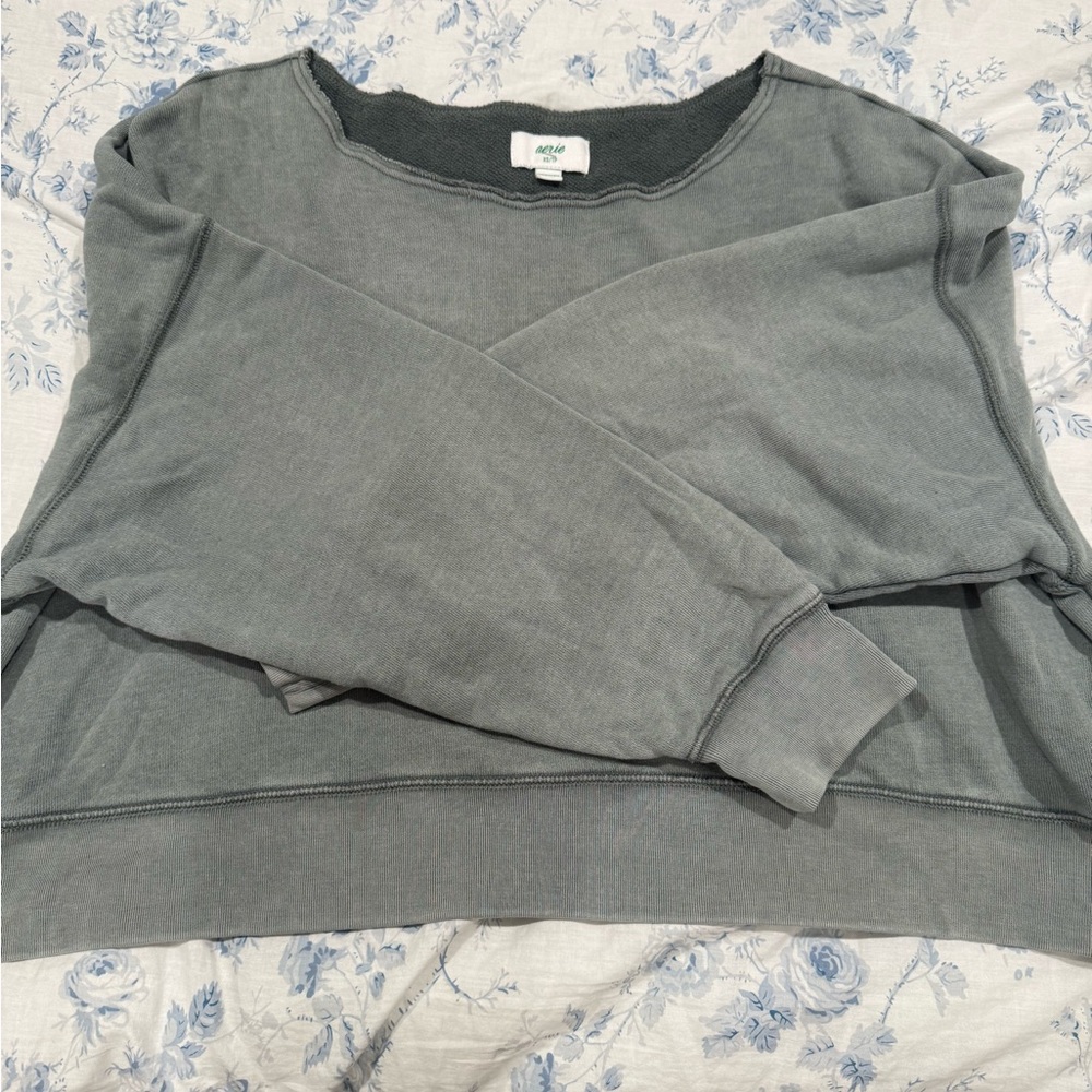 Aerie Charcoal Crewneck Top